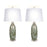 Classy Living Verdant Glow 1Lt Table Lamp/Set of 2, Green/White