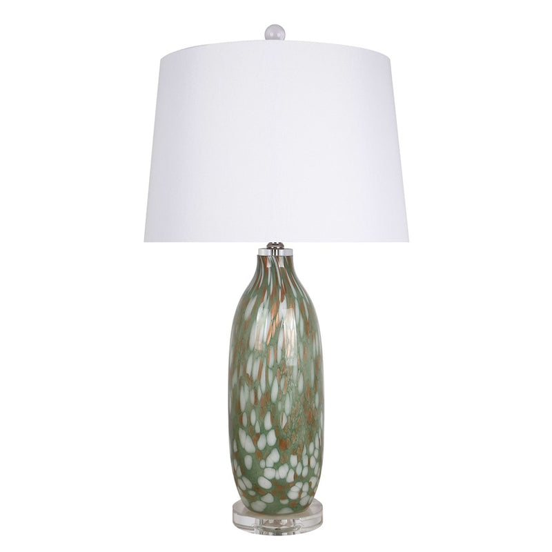 Classy Living Verdant Glow 1Lt Table Lamp/Set of 2, Green/White
