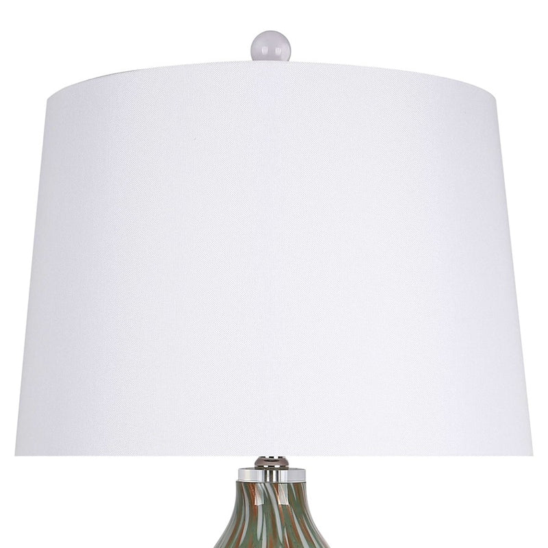 Classy Living Verdant Glow 1Lt Table Lamp/Set of 2, Green/White