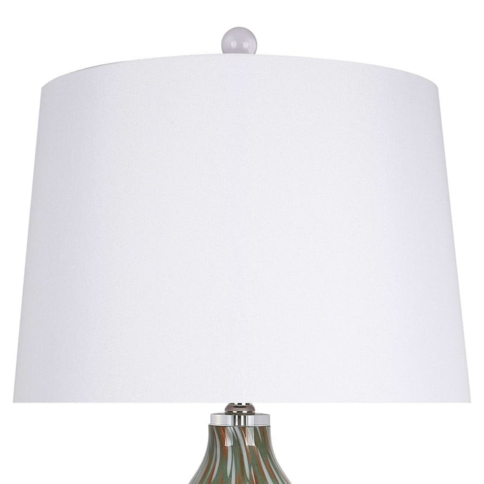Classy Living Verdant Glow 1Lt Table Lamp/Set of 2, Green/White