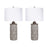 Classy Living Geometric Harmony 1Lt Table Lamp/Set of 2, Brown, White