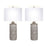 Classy Living Geometric Harmony 1Lt Table Lamp/Set of 2, Brown, White