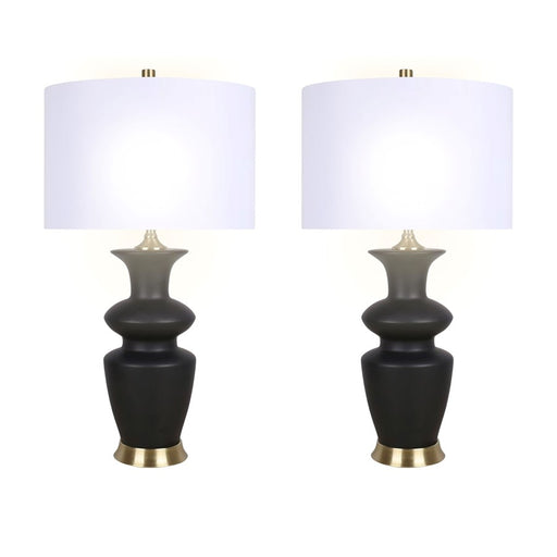 Classy Living Elegance Radiance 1Lt Table Lamp/Set of 2, Black/White