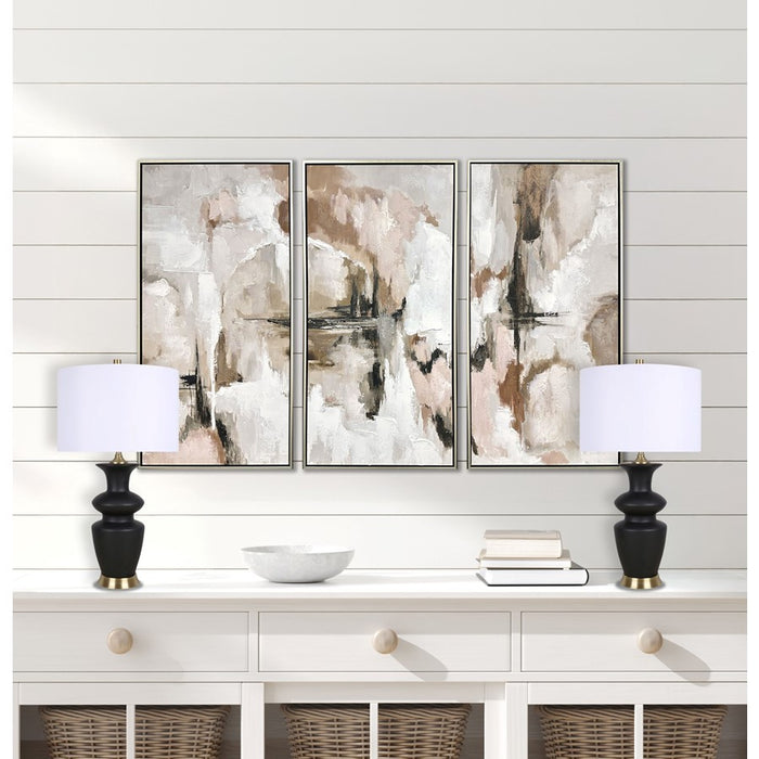 Classy Living Elegance Radiance 1Lt Table Lamp/Set of 2, Black/White