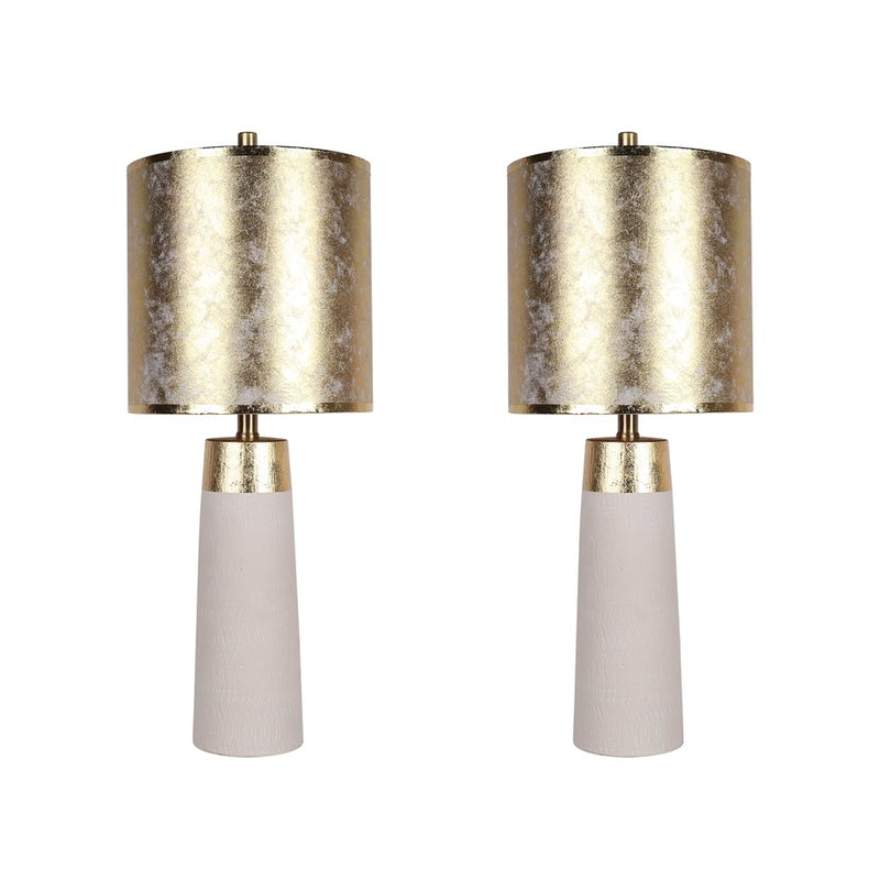 Classy Living Luxe Radiance 1Lt Table Lamp/Set of 2, White/Gld