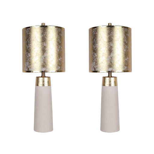Classy Living Luxe Radiance 1Lt Table Lamp/Set of 2, White/Gld