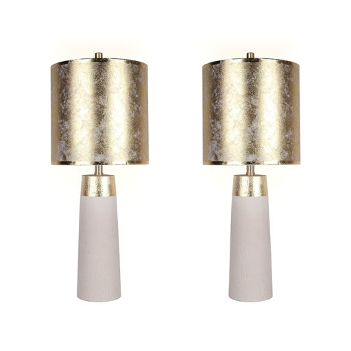 Classy Living Luxe Radiance 1Lt Table Lamp/Set of 2, White/Gld