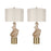 Classy Living Sculptural Serenity Table Lamp/Set of 2, Crm/Tan/White