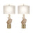 Classy Living Sculptural Serenity Table Lamp/Set of 2, Crm/Tan/White