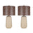 Classy Living Rustic Harmony 1Lt Table Lamp/Set of 2, Natural/Brown