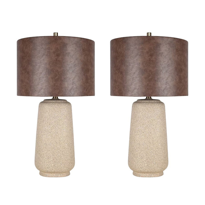 Classy Living Rustic Harmony 1Lt Table Lamp/Set of 2, Natural/Brown