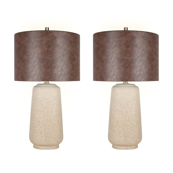 Classy Living Rustic Harmony 1Lt Table Lamp/Set of 2, Natural/Brown