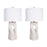 Classy Living Eclipse Harmony Ceramic 1Lt Table Lamp/Set of 2, White