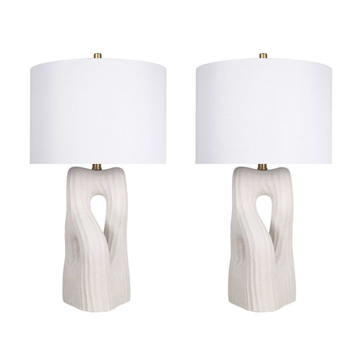 Classy Living Eclipse Harmony Ceramic 1Lt Table Lamp/Set of 2, White