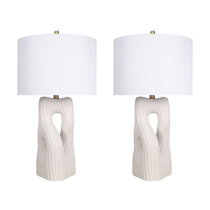 Classy Living Eclipse Harmony Ceramic 1Lt Table Lamp/Set of 2, White