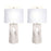 Classy Living Eclipse Harmony Ceramic 1Lt Table Lamp/Set of 2, White