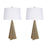 Classy Living Golden Apex Ceramic 1Lt Table Lamp/Set of 2, Gold/White