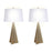 Classy Living Golden Apex Ceramic 1Lt Table Lamp/Set of 2, Gold/White