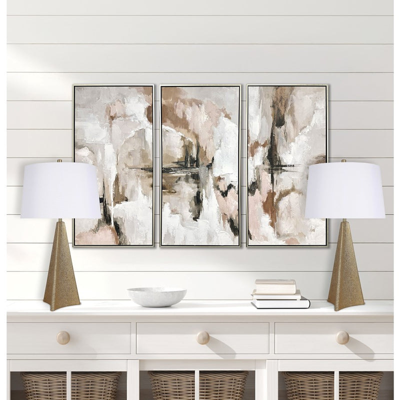 Classy Living Golden Apex Ceramic 1Lt Table Lamp/Set of 2, Gold/White