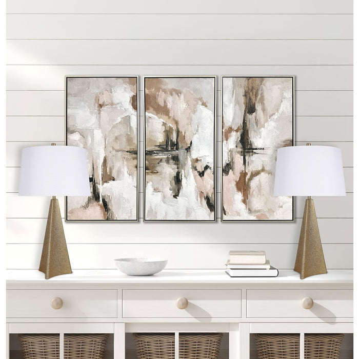 Classy Living Golden Apex Ceramic 1Lt Table Lamp/Set of 2, Gold/White