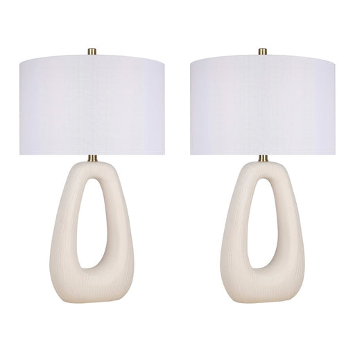 Classy Living Serenity Loop Ceramic 1Lt Table Lamp/Set of 2, White