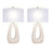 Classy Living Serenity Loop Ceramic 1Lt Table Lamp/Set of 2, White