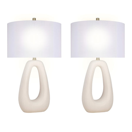 Classy Living Serenity Loop Ceramic 1Lt Table Lamp/Set of 2, White