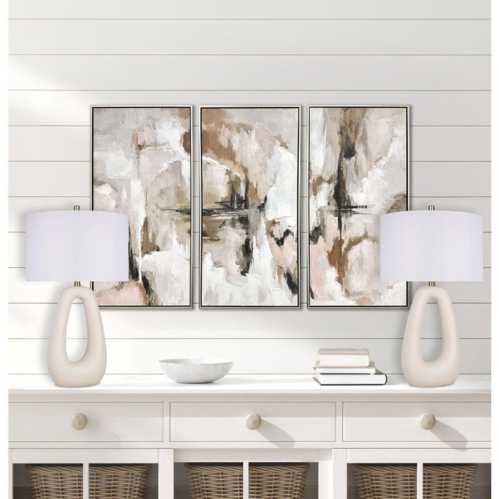 Classy Living Serenity Loop Ceramic 1Lt Table Lamp/Set of 2, White