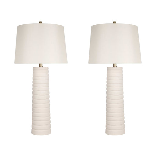 Classy Living Calming Flow 1Lt Table Lamp/Set of 2, White/Off White