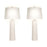 Classy Living Calming Flow 1Lt Table Lamp/Set of 2, White/Off White