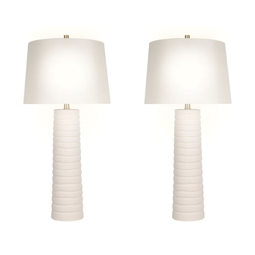 Classy Living Calming Flow 1Lt Table Lamp/Set of 2, White/Off White