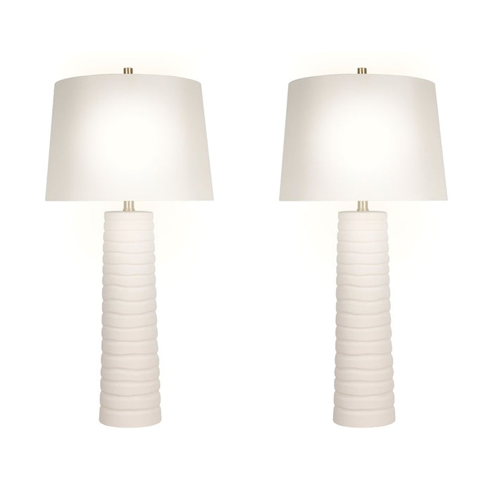 Classy Living Calming Flow 1Lt Table Lamp/Set of 2, White/Off White