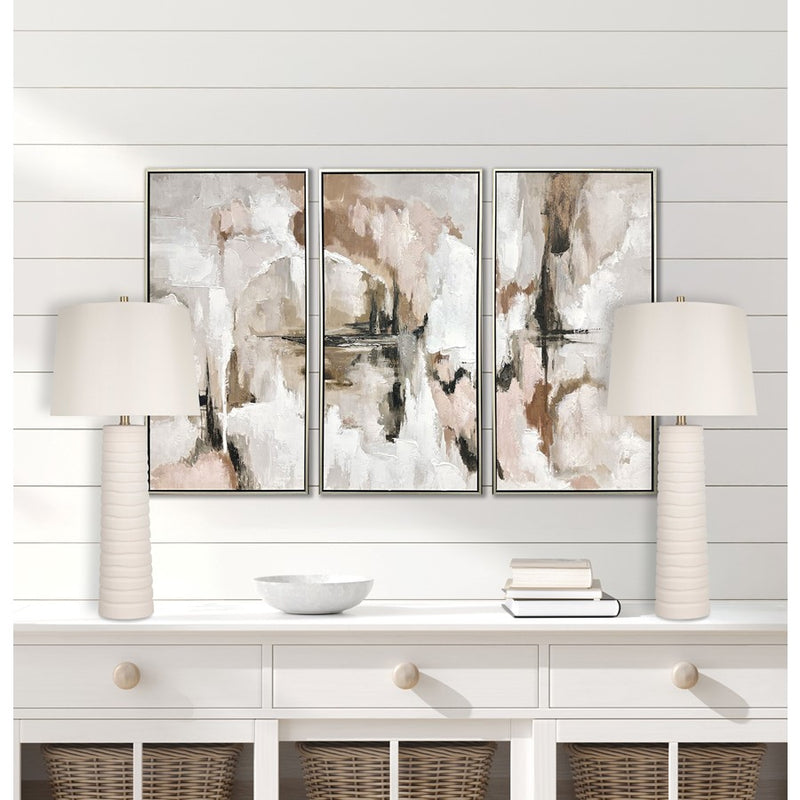 Classy Living Calming Flow 1Lt Table Lamp/Set of 2, White/Off White