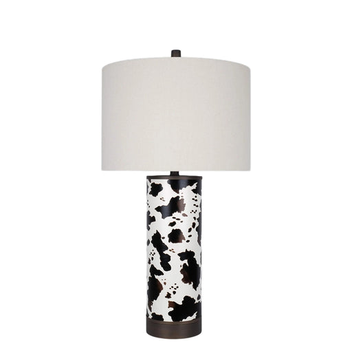 Classy Living Painted Plains 31"x17" PU, Cowhide/Oil Rubbed Brz