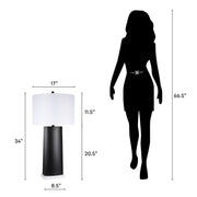 Classy Living Monolith Aura 34"x17", Matte Black/White Marble