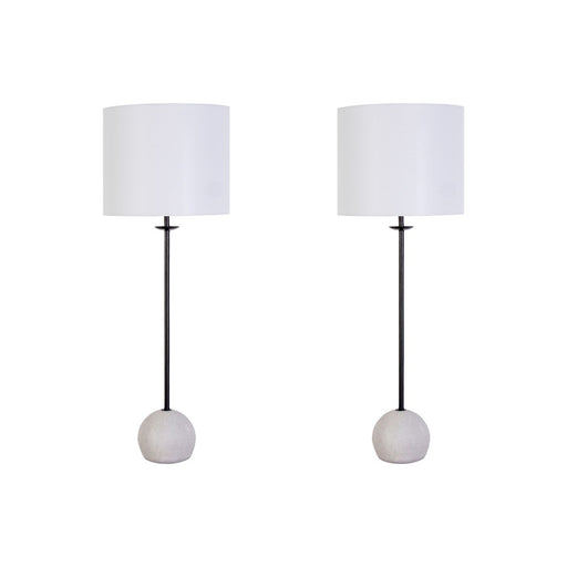 Classy Living Urban Sphere 1Lt Table Lamp/Set of 2, Black/Off White