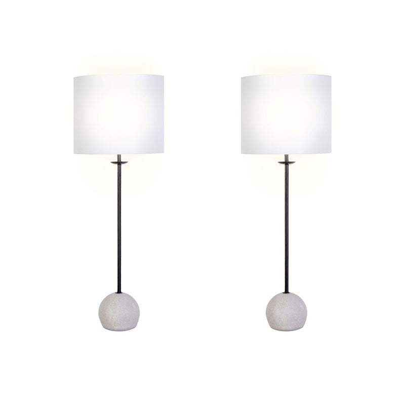 Classy Living Urban Sphere 1Lt Table Lamp/Set of 2, Black/Off White