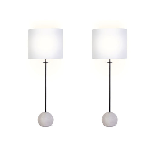 Classy Living Urban Sphere 1Lt Table Lamp/Set of 2, Black/Off White