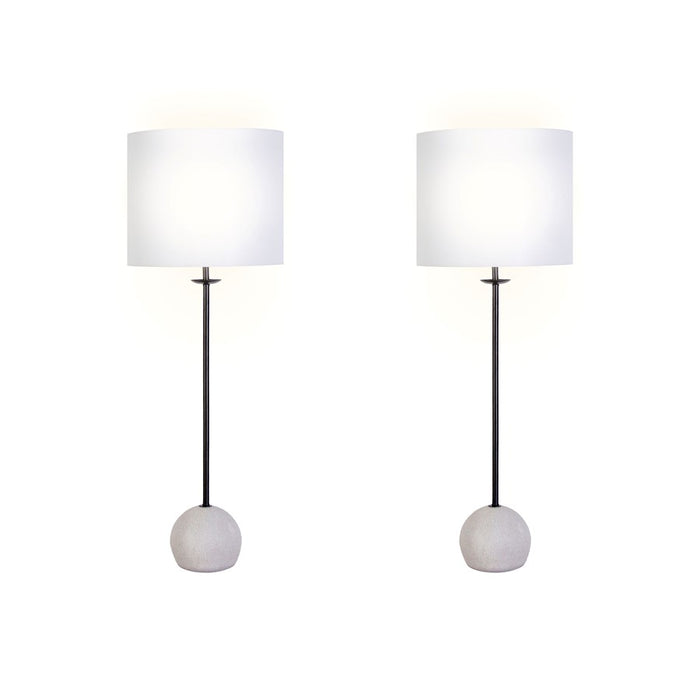 Classy Living Urban Sphere 1Lt Table Lamp/Set of 2, Black/Off White