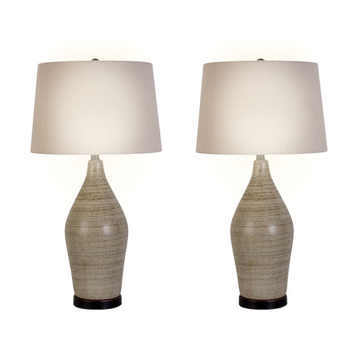 Classy Living Serene 1Lt Table Lamp/Set of 2, Natural/Oatmeal