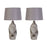 Classy Living haven Elegance 1Lt Table Lamp/Set of 2, Natural/Grey