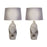 Classy Living haven Elegance 1Lt Table Lamp/Set of 2, Natural/Grey