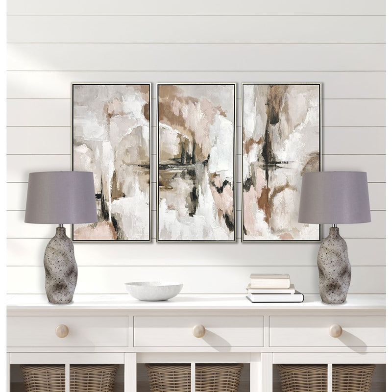 Classy Living haven Elegance 1Lt Table Lamp/Set of 2, Natural/Grey