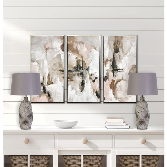 Classy Living haven Elegance 1Lt Table Lamp/Set of 2, Natural/Grey