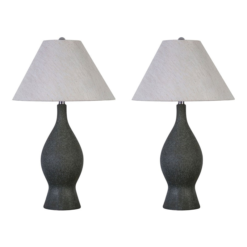 Classy Living Cerulean Elegance Lamp/Set of 2, Blue Grey/Natural