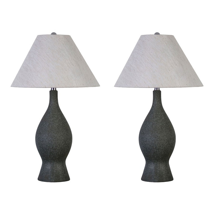 Classy Living Cerulean Elegance Lamp/Set of 2, Blue Grey/Natural