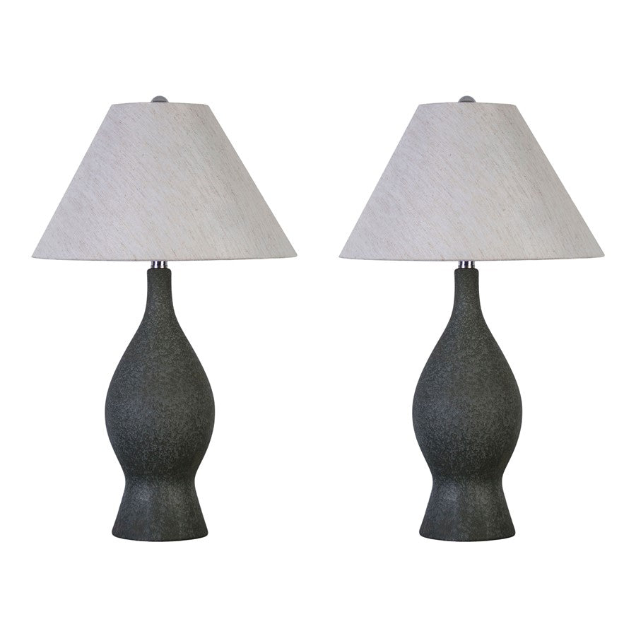 Classy Living Cerulean Elegance Lamp/Set of 2, Blue Grey/Natural