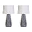 Classy Living Textured Elegance Table Lamp/Set of 2, Grey/Natural