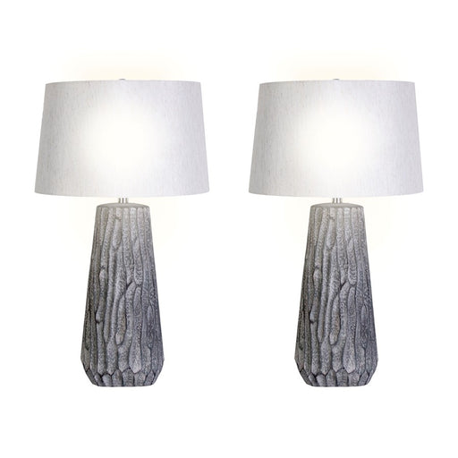 Classy Living Textured Elegance Table Lamp/Set of 2, Grey/Natural