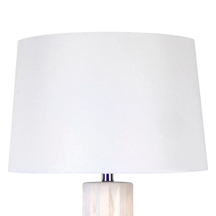 Classy Living Sculpted Elegance 1Lt Table Lamp/Set of 2, White/White